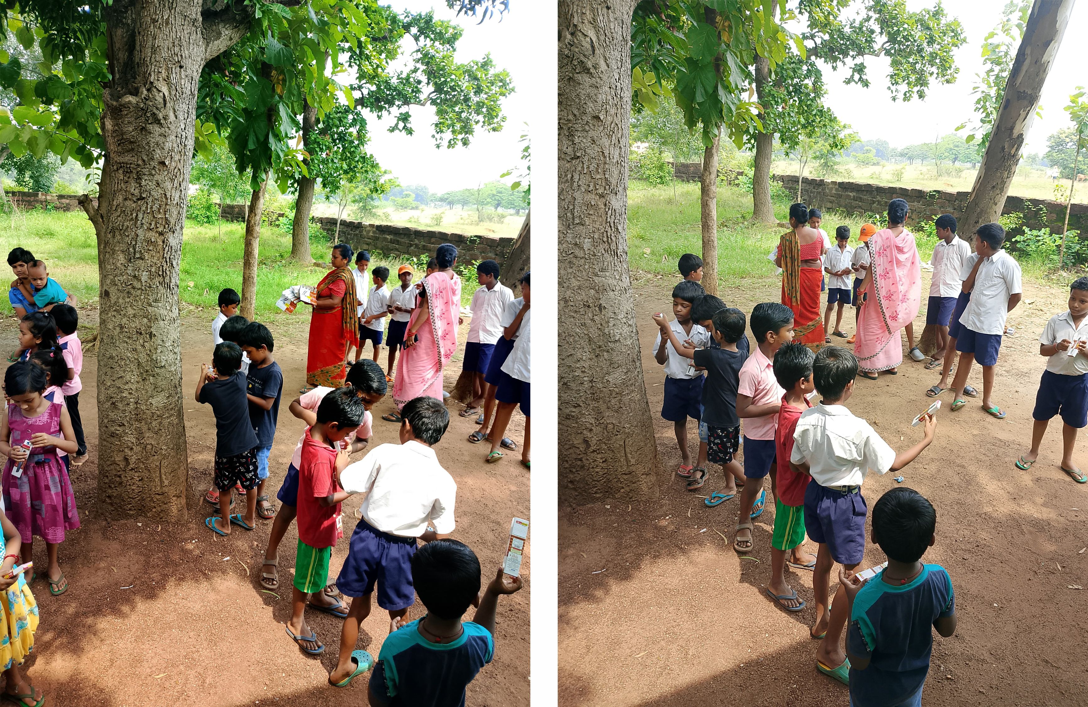 Pen distribution in Krushnpur UGME School