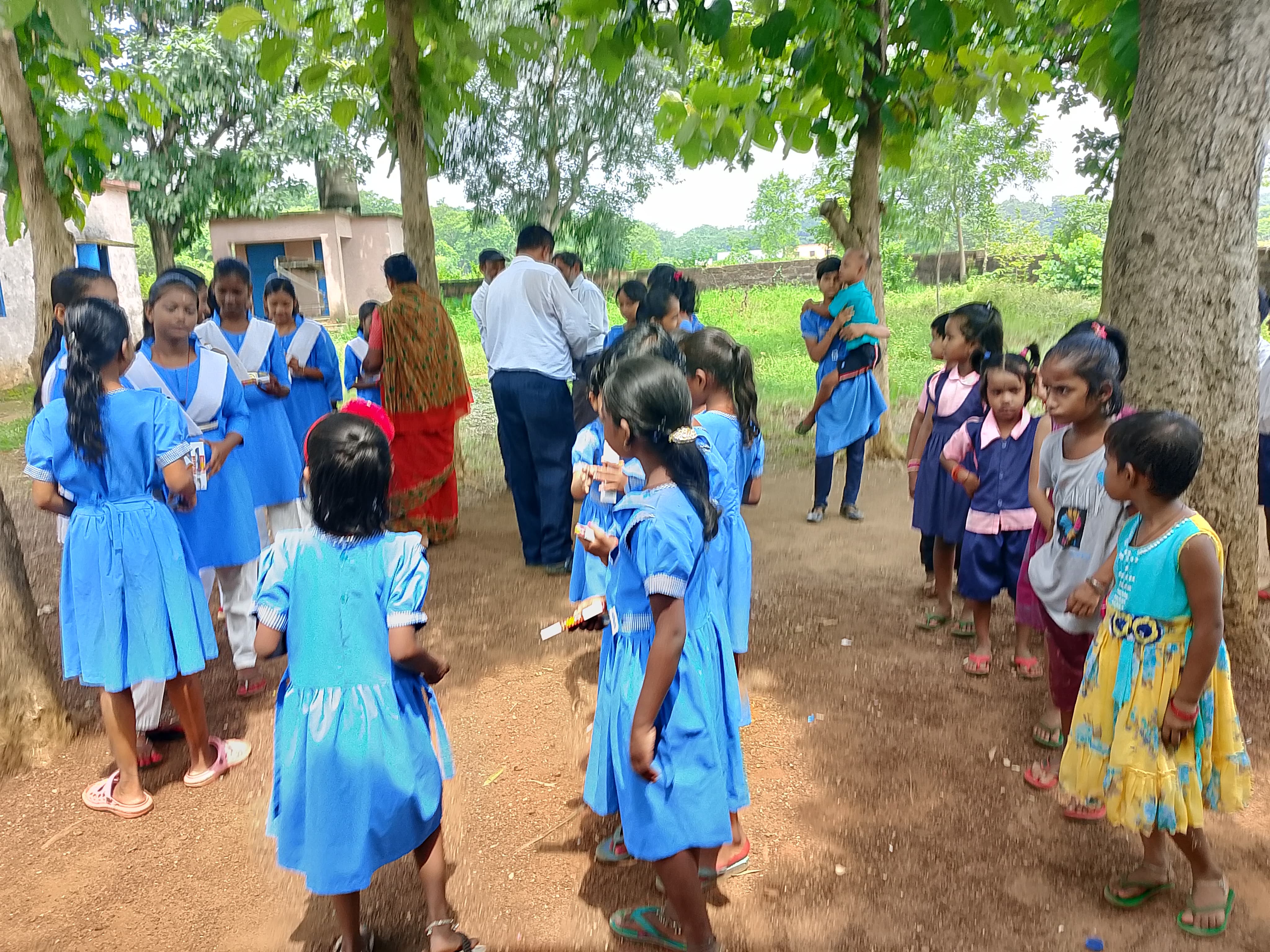 Pen distribution in Krushnpur UGME School
